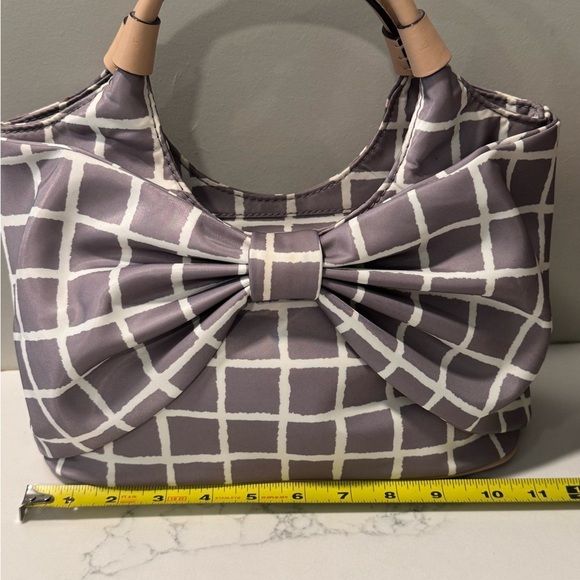 Kate Spade Gray and White Ribbon Nylon Shoulder Bag - Picture 3 of 15